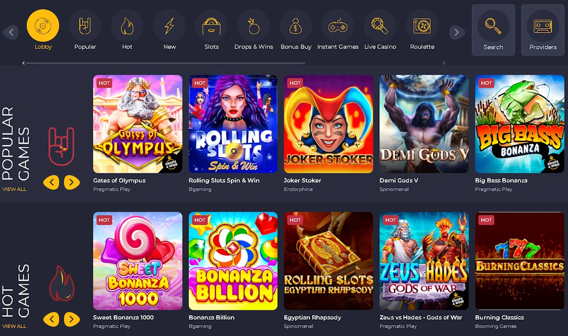 Rolling Slots Casino Spil