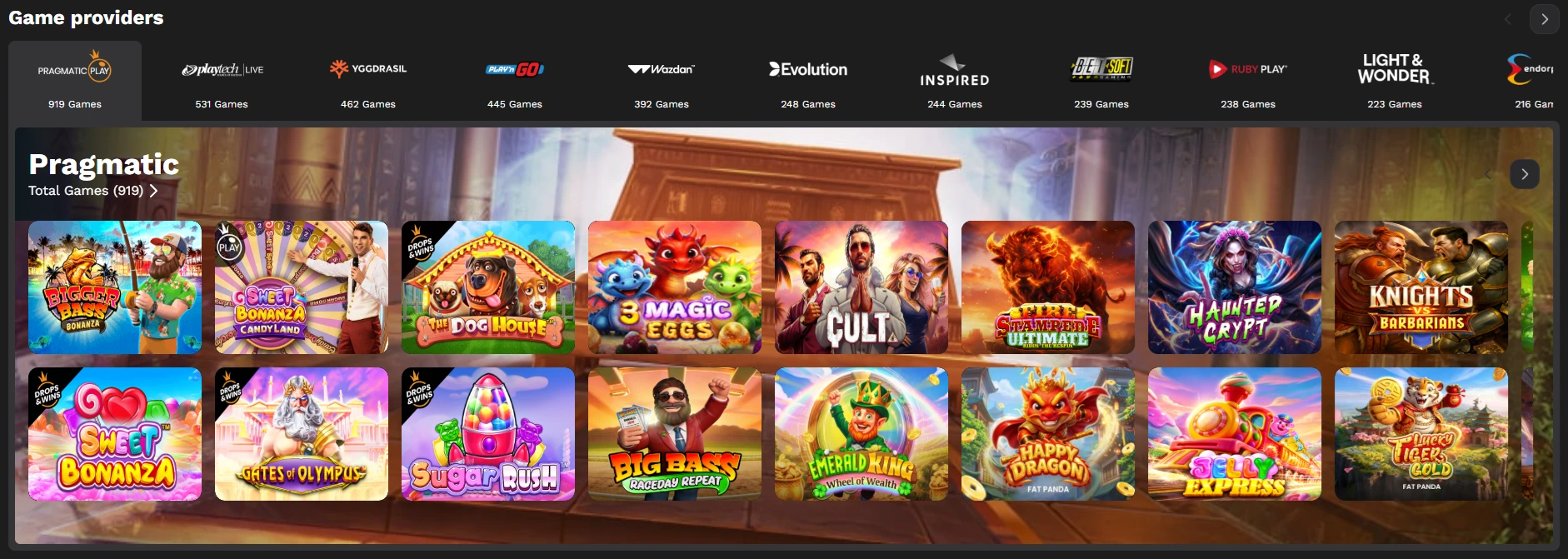 Campeon.bet game selection